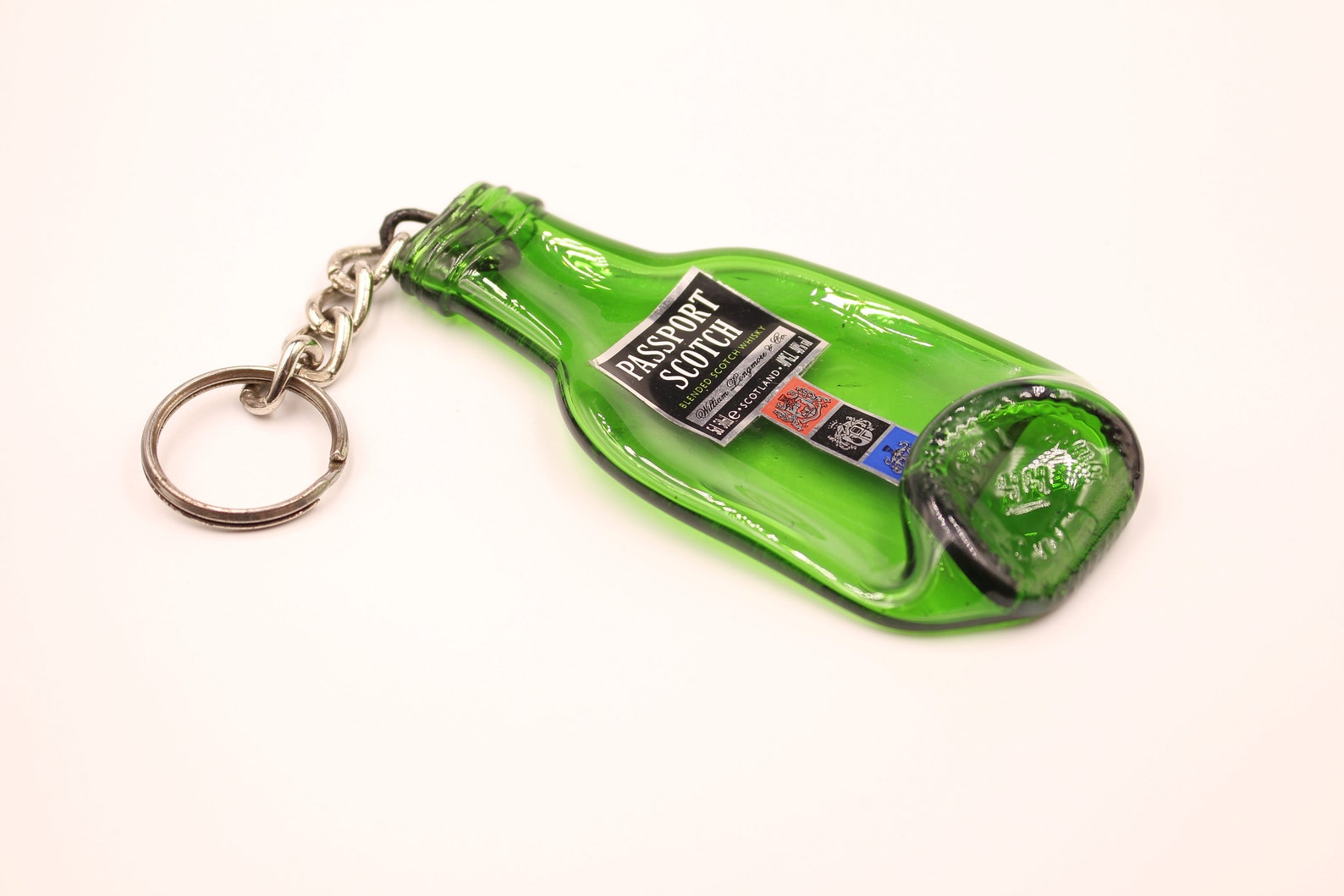 Keychain fused glass mini bottle Etsy