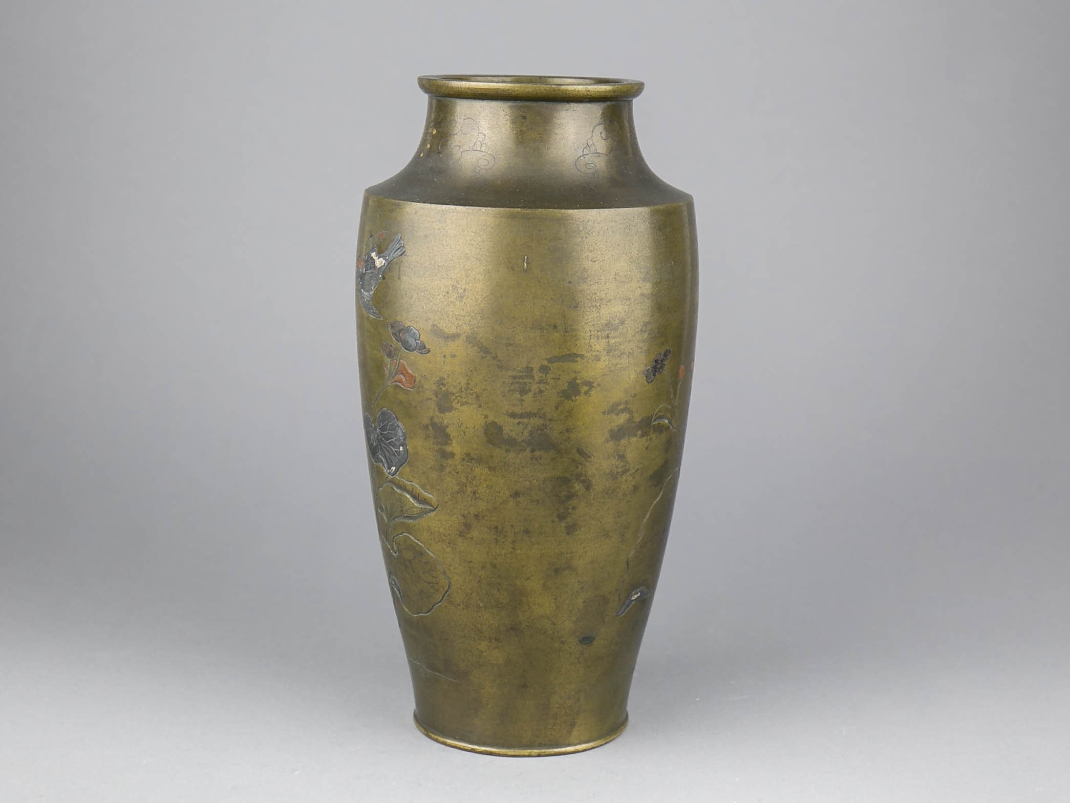 Antique Japanese Meiji-period Mixed Metal, Gold & Silver Inlay