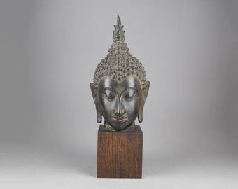 タイの仏頭、17世紀～19世紀のアンティーク青銅彫刻 - Etsy 日本