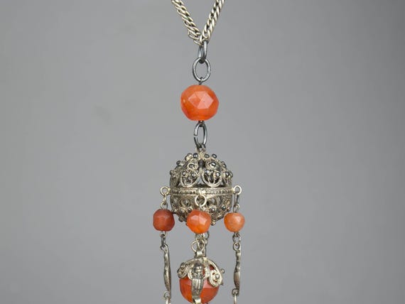 Unique Vintage Middle Eastern Tassel Necklace, Ca… - image 5