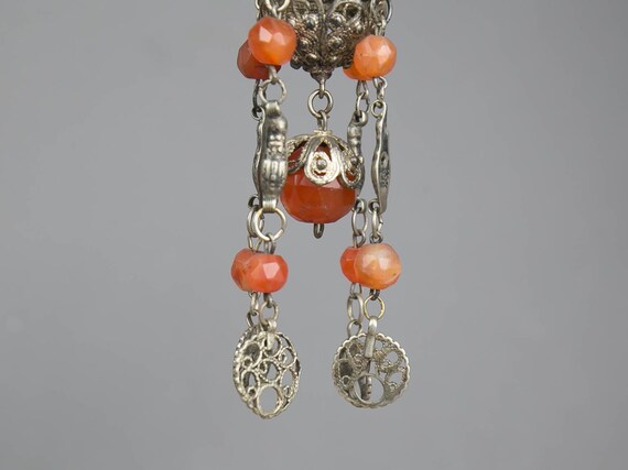 Unique Vintage Middle Eastern Tassel Necklace, Ca… - image 9