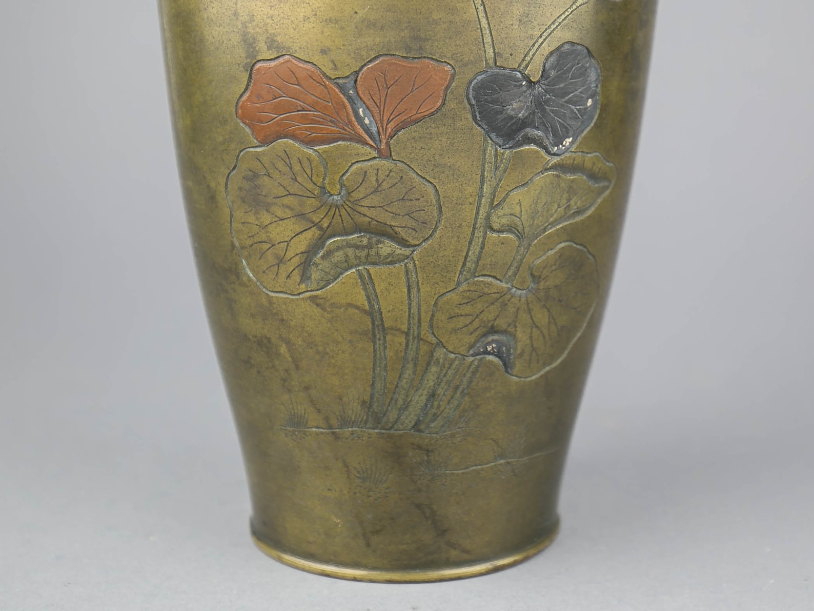 Antique Japanese Meiji-period Mixed Metal, Gold & Silver Inlay Bronze ...