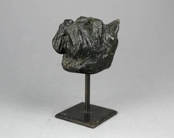 Stunning French bronze dog sculpture Yorkshire/ Cairn terrier/ Yorkie by Claire de Chevigny signed edition 2/8 - 2001