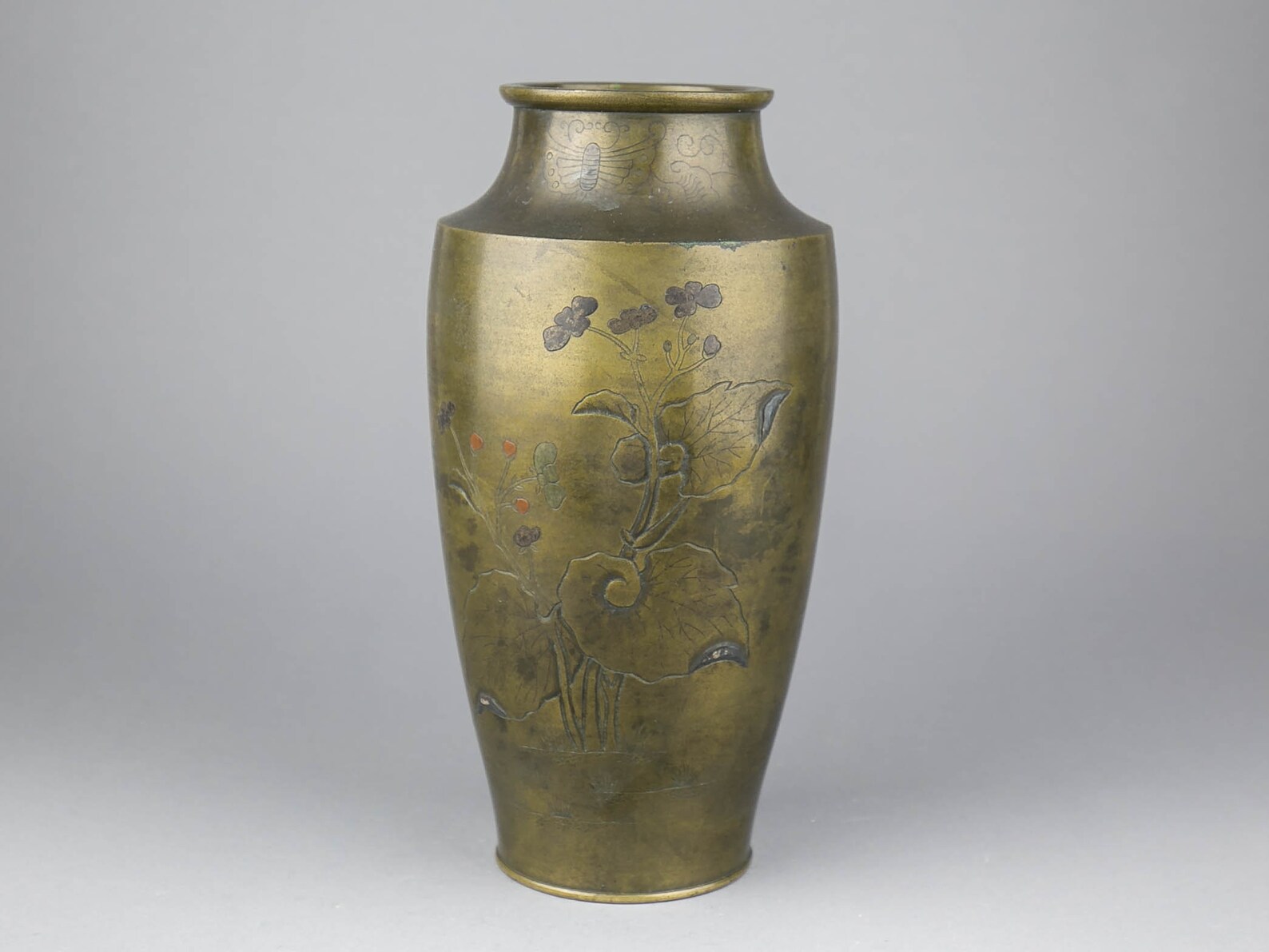 Antique Japanese Meiji-period Mixed Metal, Gold & Silver Inlay Bronze ...
