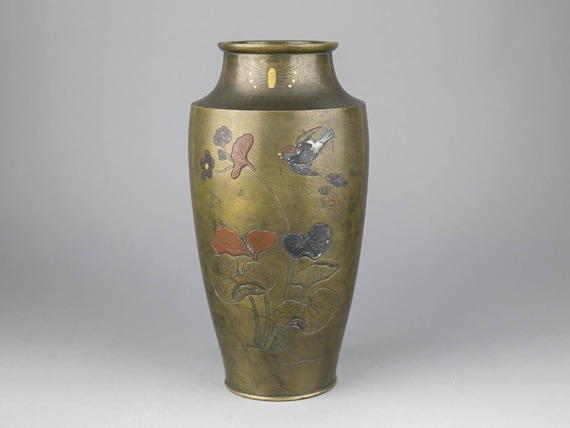 Antique Japanese Meiji-period Mixed Metal, Gold & Silver Inlay