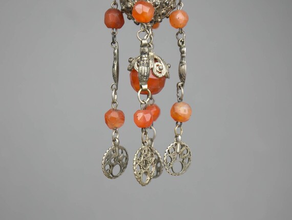 Unique Vintage Middle Eastern Tassel Necklace, Ca… - image 8