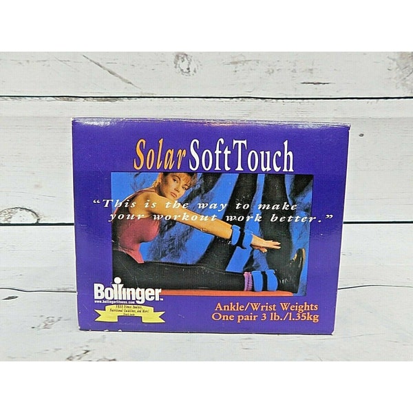 Set 2 Bollinger Solar Soft Touch Ankle Wrist Work Out Weights 1.5lb VTG 1999