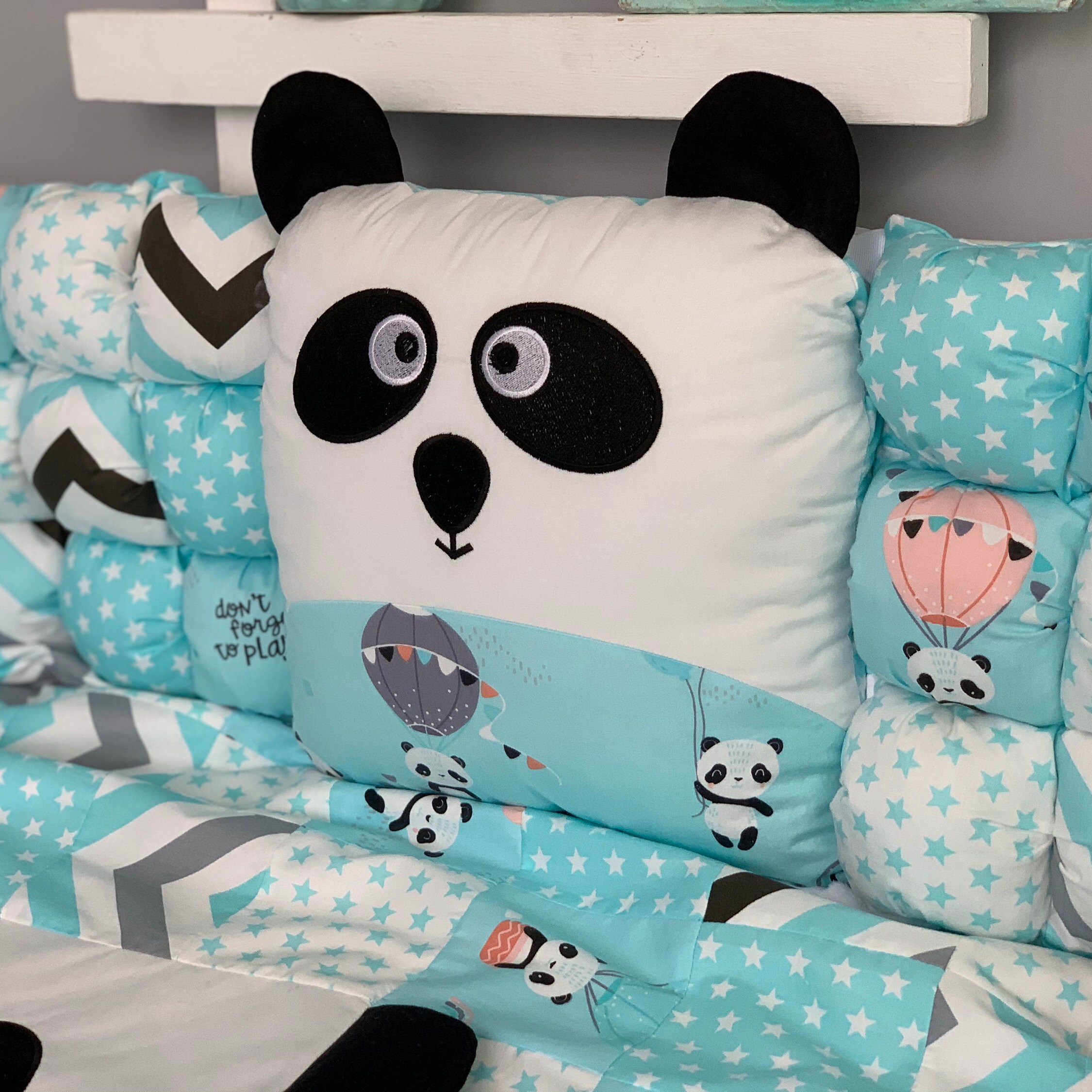 Cotton Baby Crib Bumper with panda and Bedding Set baby crib Etsy