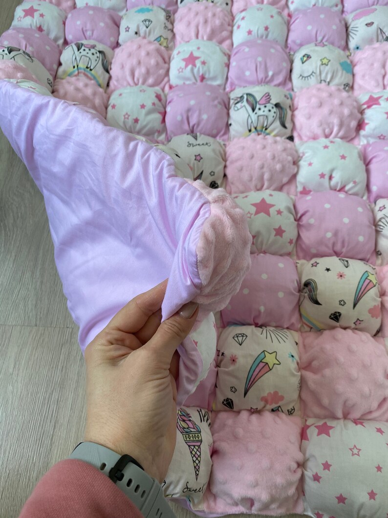 Pink Tepee Play Mat Baby Girl Play Mat Natural Playmat With Etsy