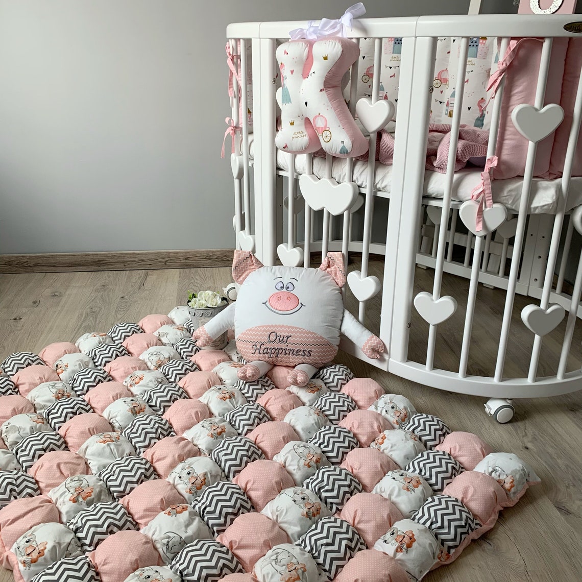 Pink Tepee Play Mat Baby girl play mat Natural Playmat Etsy