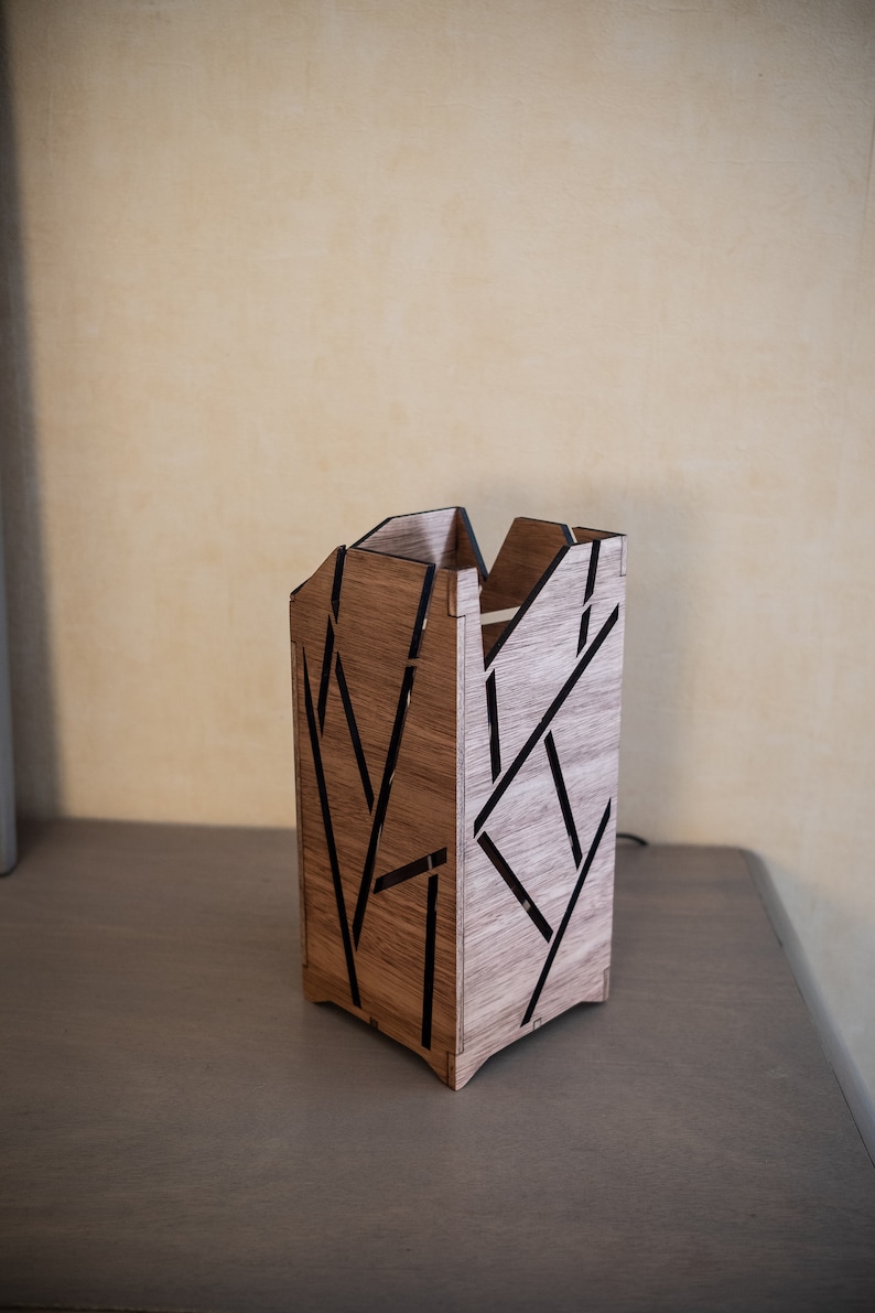 Homemade. Made in France Cut wooden lamp POLARIS