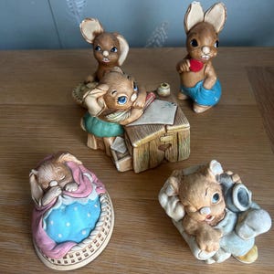 Vintage Pendelfin rabbit ornaments