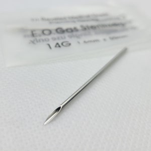 Hollow Puncture Piercing Needles - 12, 14, 16, 18, 20 Gauge - E.O. Gas Sterilized - Individual / Disposable Needle - DIY Piercing