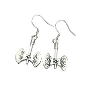Viking Axe Earrings: S925 Silver Fantasy Jewelry