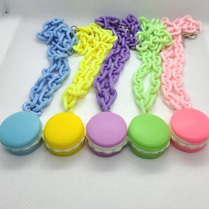Kawaii Macaroon Link Necklace - Food Jewelry - Macaroon Necklace - Dessert Necklace - Kawaii Necklace - Macaroon Jewelry - Fairy Kei