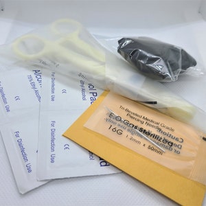 DIY Surgical Steel Piercing Kit: Needles, Gloves, Clamps