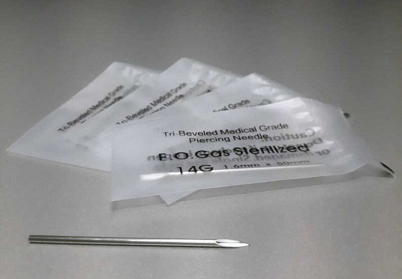14 12 Hollow Puncture Piercing Needles 18 Gauge E.O Gas Sterilized 16 Individual Disposable