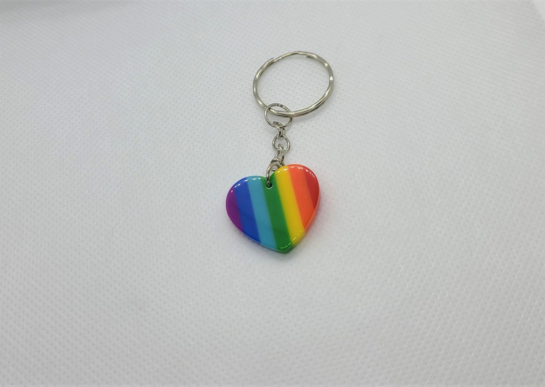 Rainbow Heart Pride Keychain LGBTQ Gift Pride Month Accessory LGBTQ