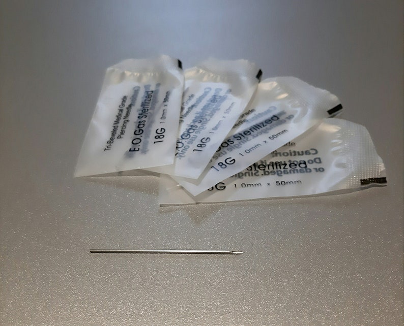 14 12 Hollow Puncture Piercing Needles 18 Gauge E.O Gas Sterilized 16 Individual Disposable
