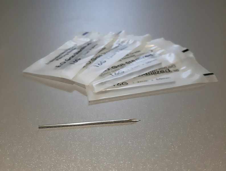 14 12 Hollow Puncture Piercing Needles 18 Gauge E.O Gas Sterilized 16 Individual Disposable