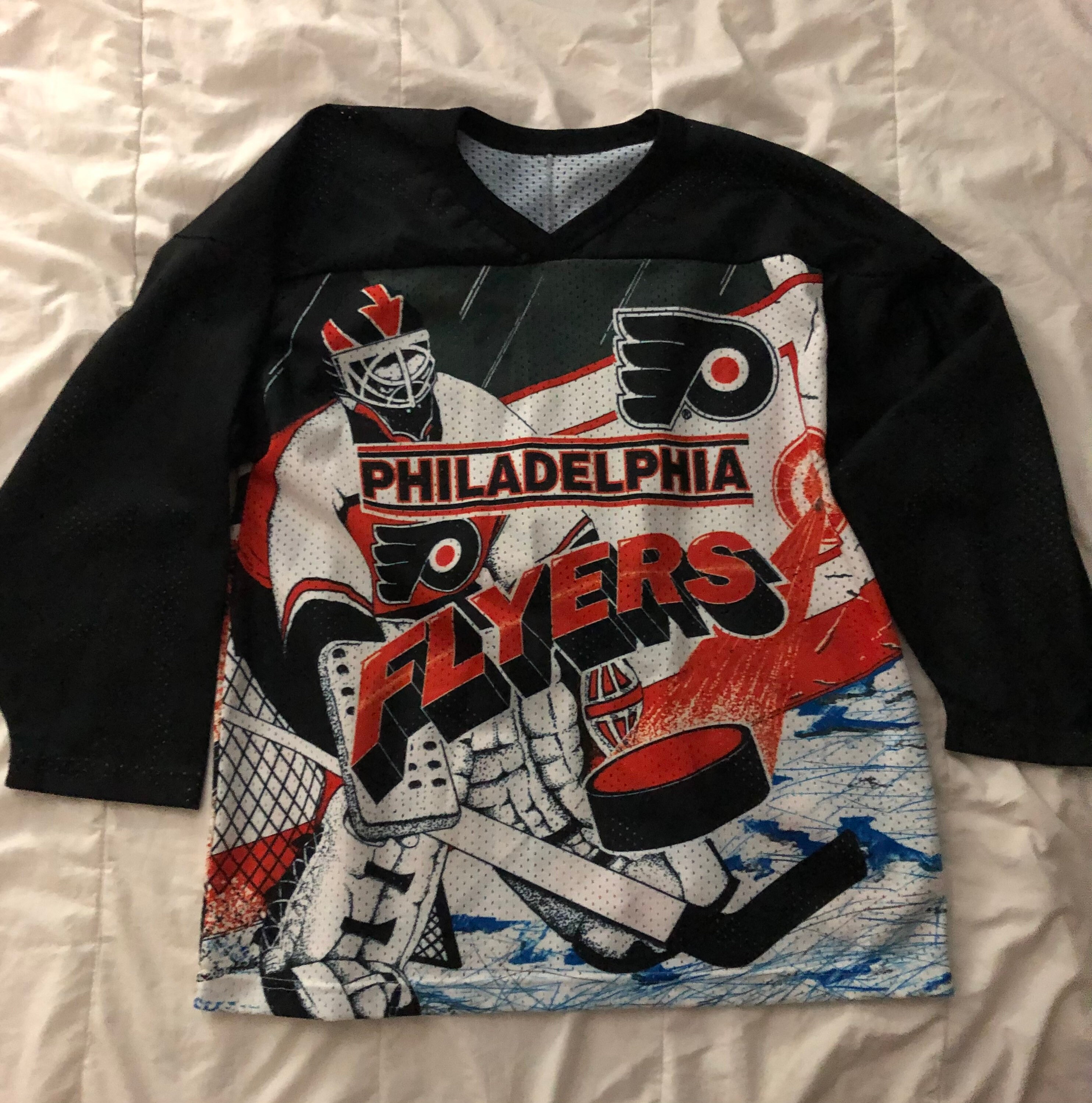 RARE! AUTHENTIC VINTAGE ERIC LINDROS FLYERS HOCKEY JERSEY LARGE STARTER