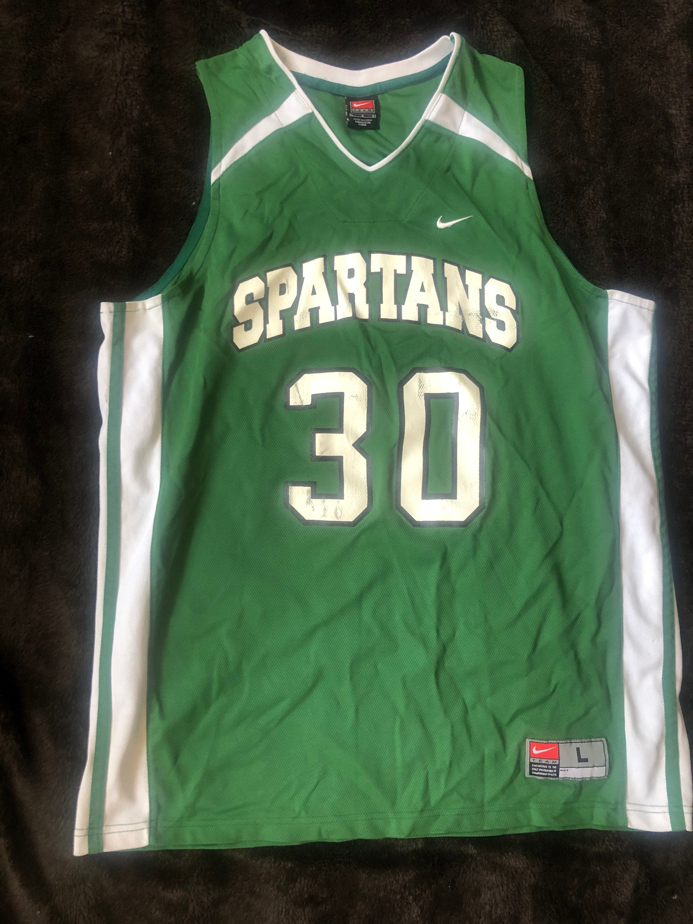 Nike Michigan State Spartans Green #16 Home Game Football Jersey Men's Size  2XL