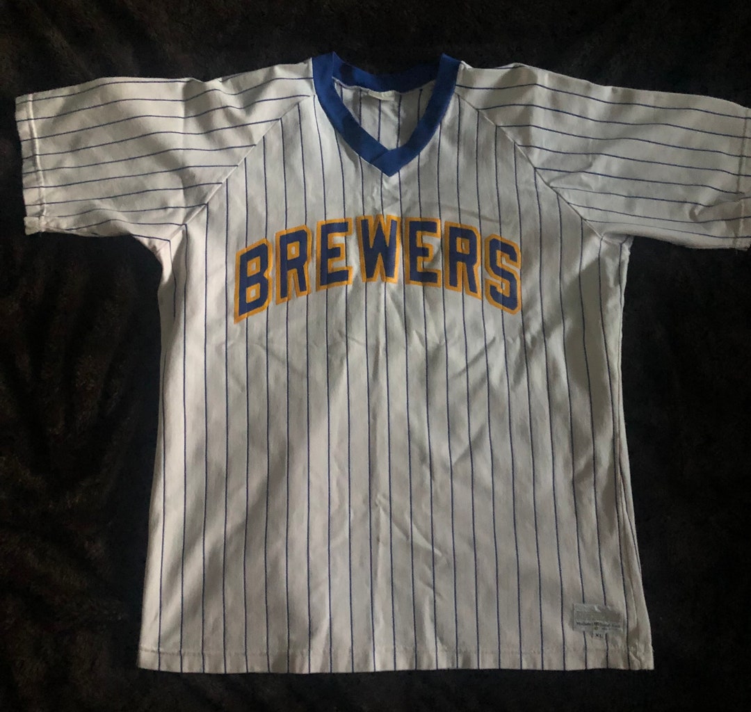 Vintage 70s80s Medalist Sandknit Milwaukee Brewers Home Jersey XL Etsy