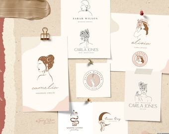 Custom Hand-Drawn Logo Design for Small Business, Feminine Line Art Brand (Digital Files)