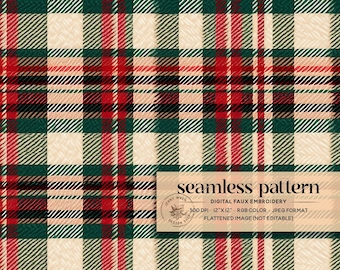 Christmas Red Green Plaid Seamless, Vintage Plaid Fabric Texture, Winter Fabric Seamless Pattern, Christmas Plaid Digital Paper Texture