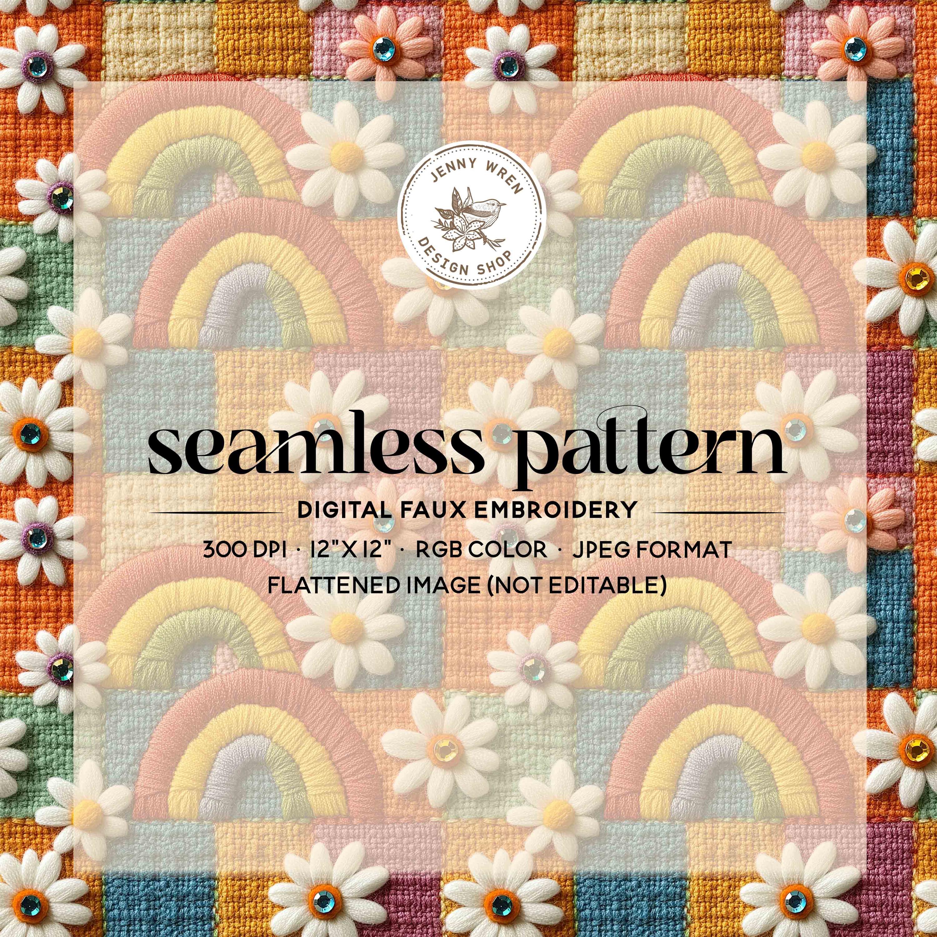Retro Rainbow Patterns Retro Groovy Floral Rainbow Seamless Pattern, Checkered Rainbows and ...