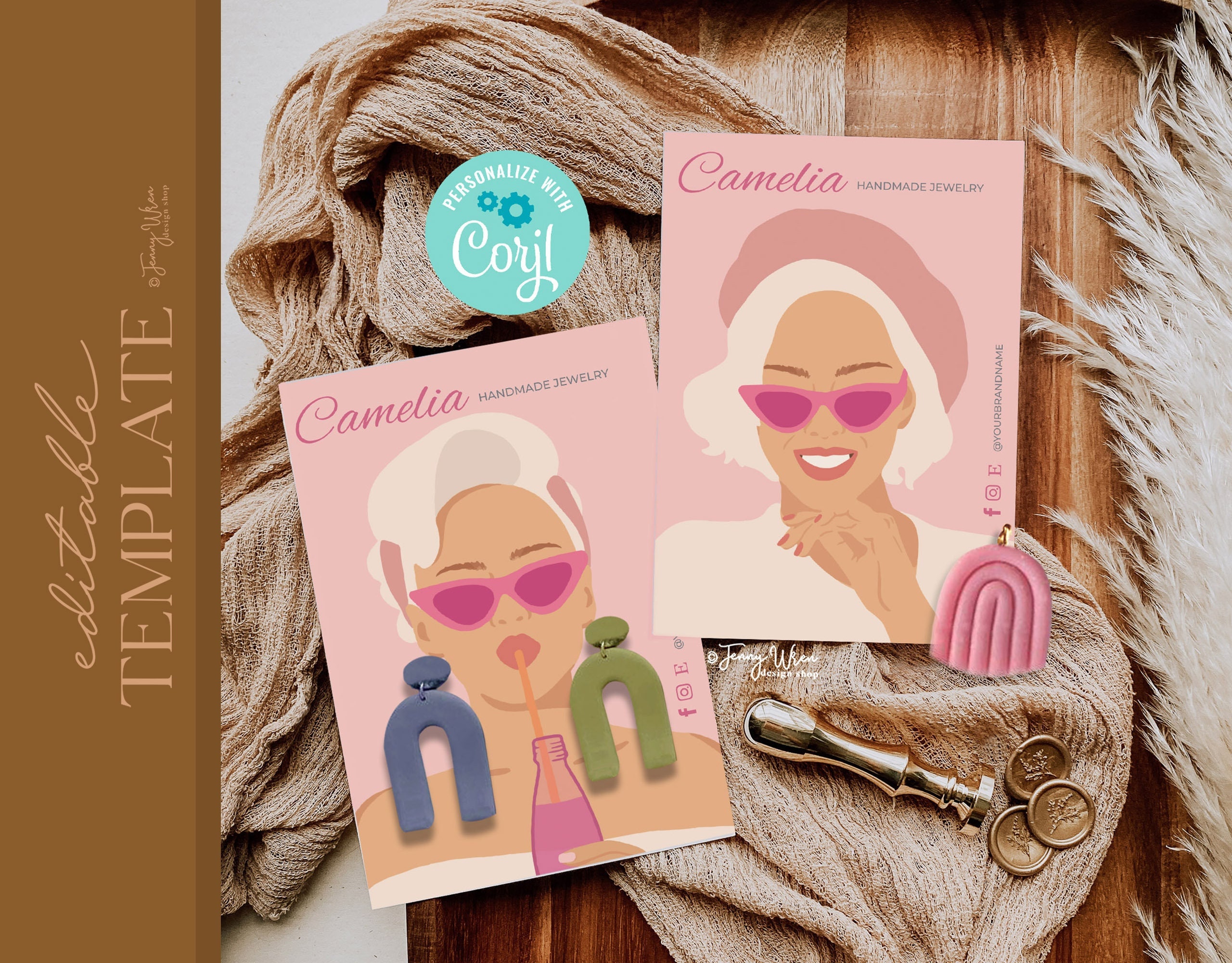 Editable Earring Card Template DIY Earring Tags Custom - Etsy