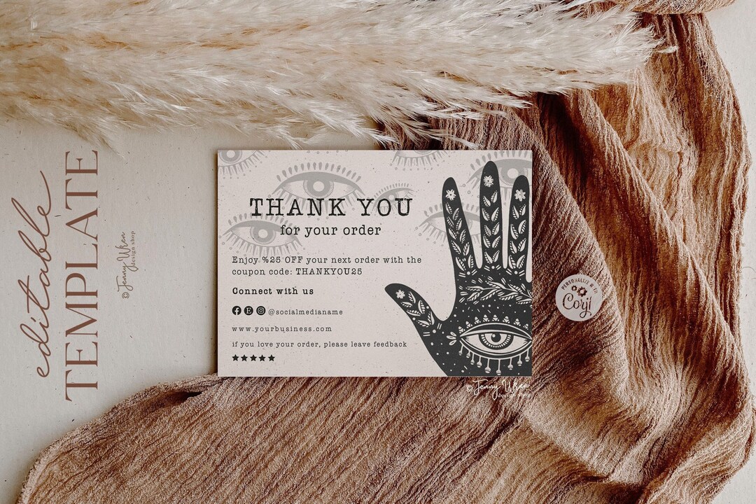 Celestial Thank You Card Template Gothic Halloween Thank You - Etsy