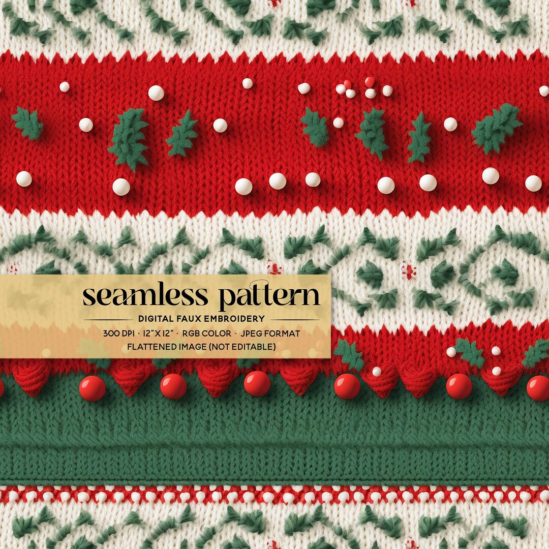 Christmas Sweater Seamless Pattern Ugly Christmas Sweaters Etsy