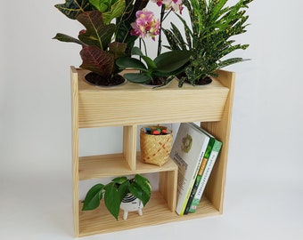 Bookcase & plant shelf made of pine wood