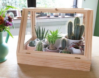 Design plant house made of solid wood, succulent house, indoor greenhouse, cultivation