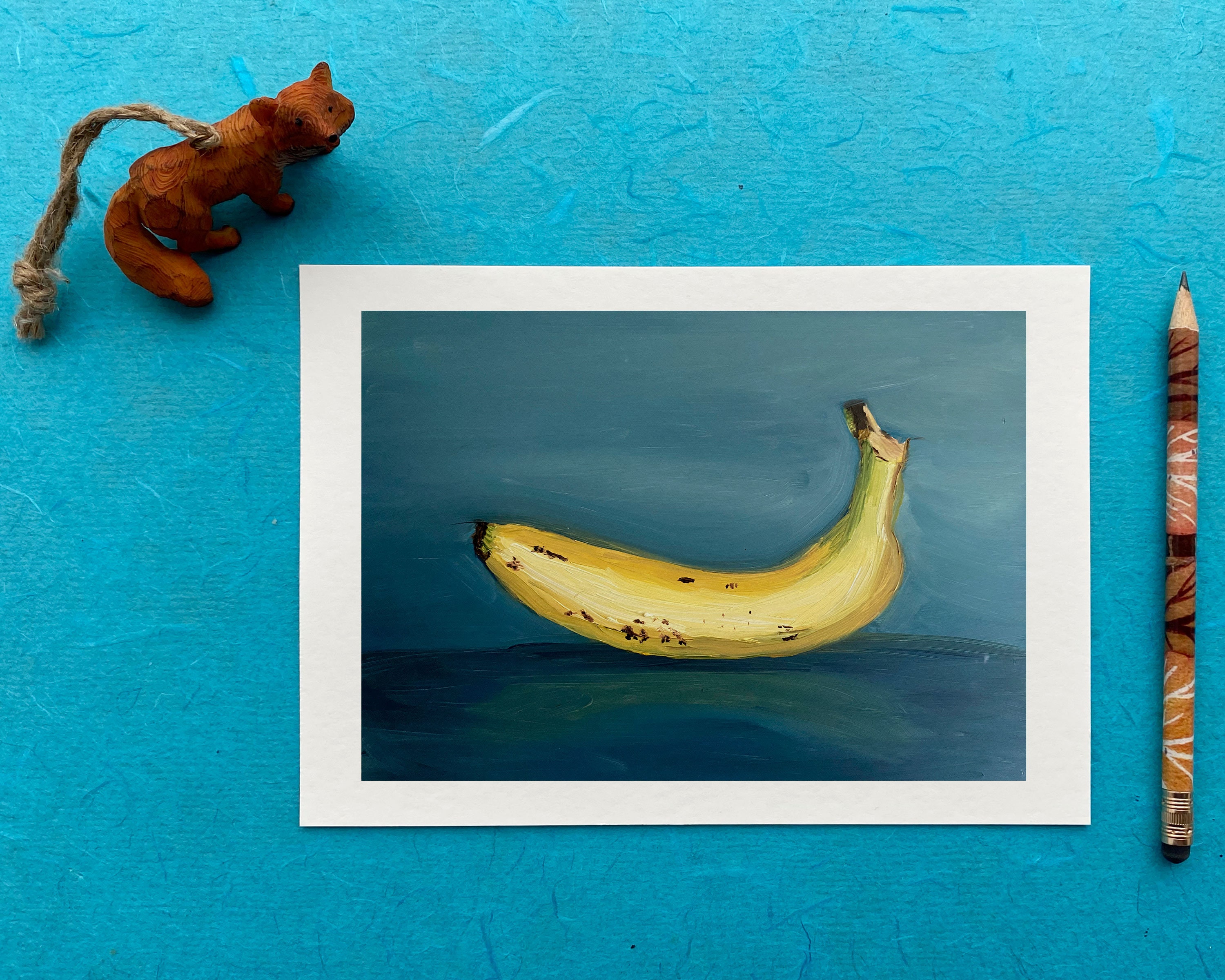 Banana Oil Painting Wall Art Print Etsy