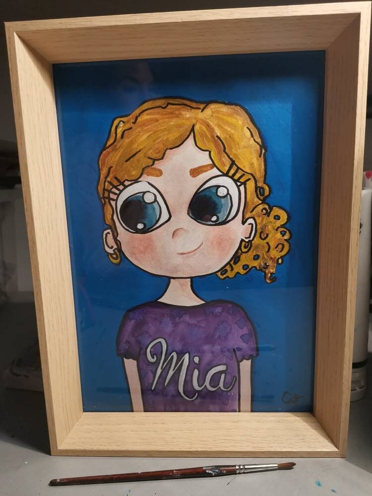 Aquarelle Encadrée Personnalisable