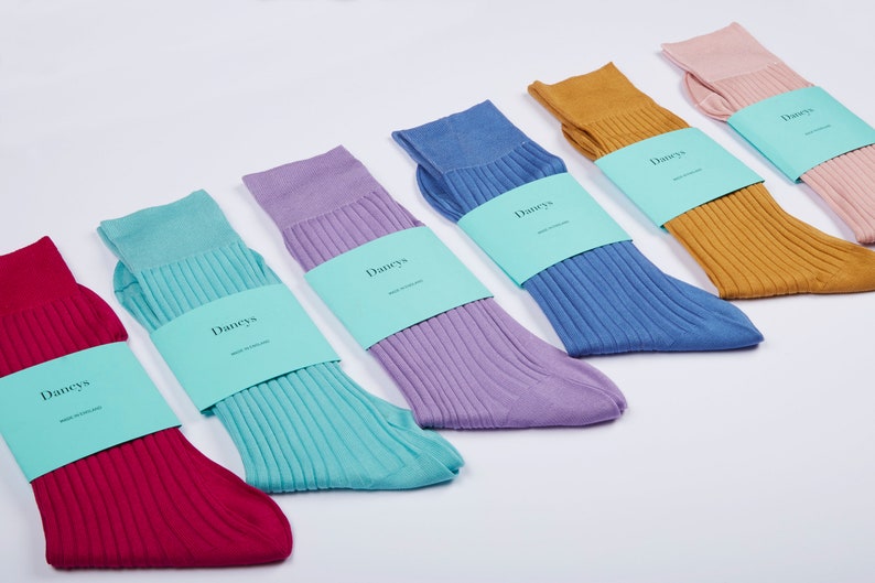 Mens aqua green egyptian cotton luxury ribbed socks