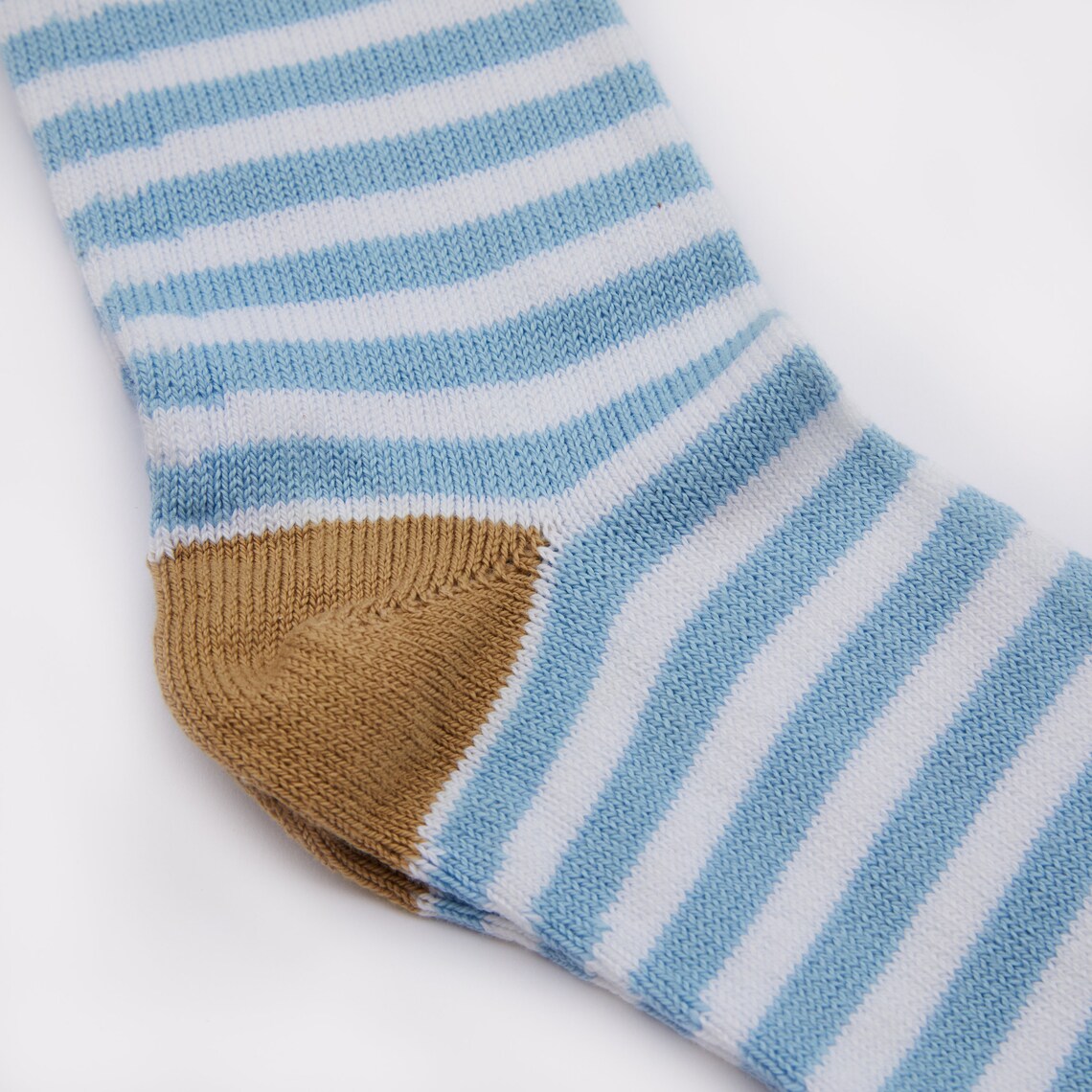 Mens Blue and White Striped Cotton Socks With Contrast Etsy