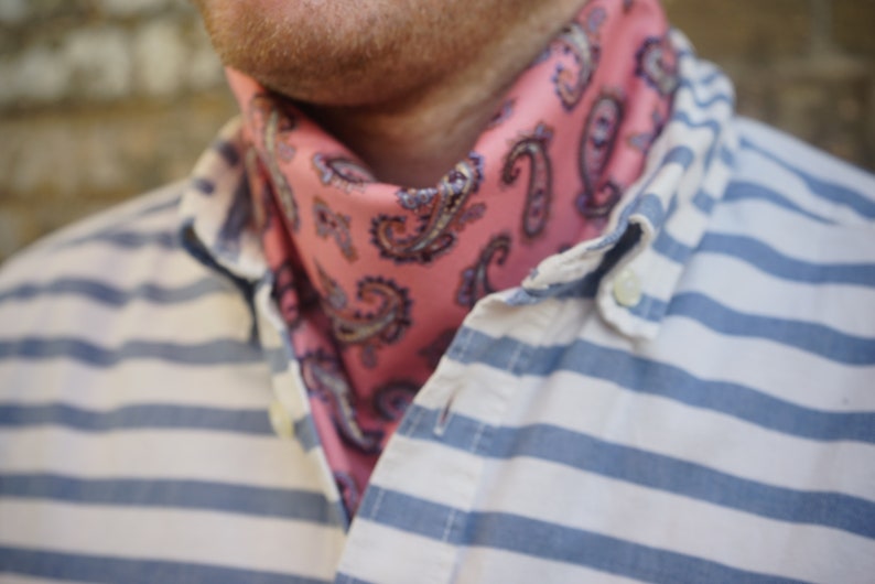 Mens pink paisley cotton neckerchief