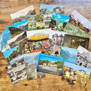 Set of 20 old travel postcards, perfect for travel junk journals, scrapbooks, vintage postcards, original ephemera, journal kit