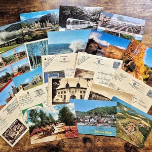 Conjunto de 20 postales de viaje antiguas, perfectas para diarios de viaje, álbumes de recortes, postales antiguas, efímeras originales, kit de diario