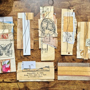 Grappes de papier neutres faites à la main pour les carnets, les albums de coupures et la fabrication de cartes indésirables, les chutes de papier cousues