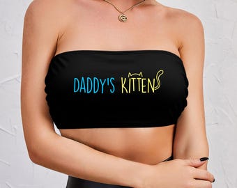 Mature, Daddy&#39;s Kitten Women Wrap Chest, Daddys Kitten Gift, Women Wrap Chest, Sl*t Top