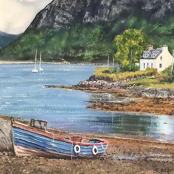 Scottish Loch original watercolour