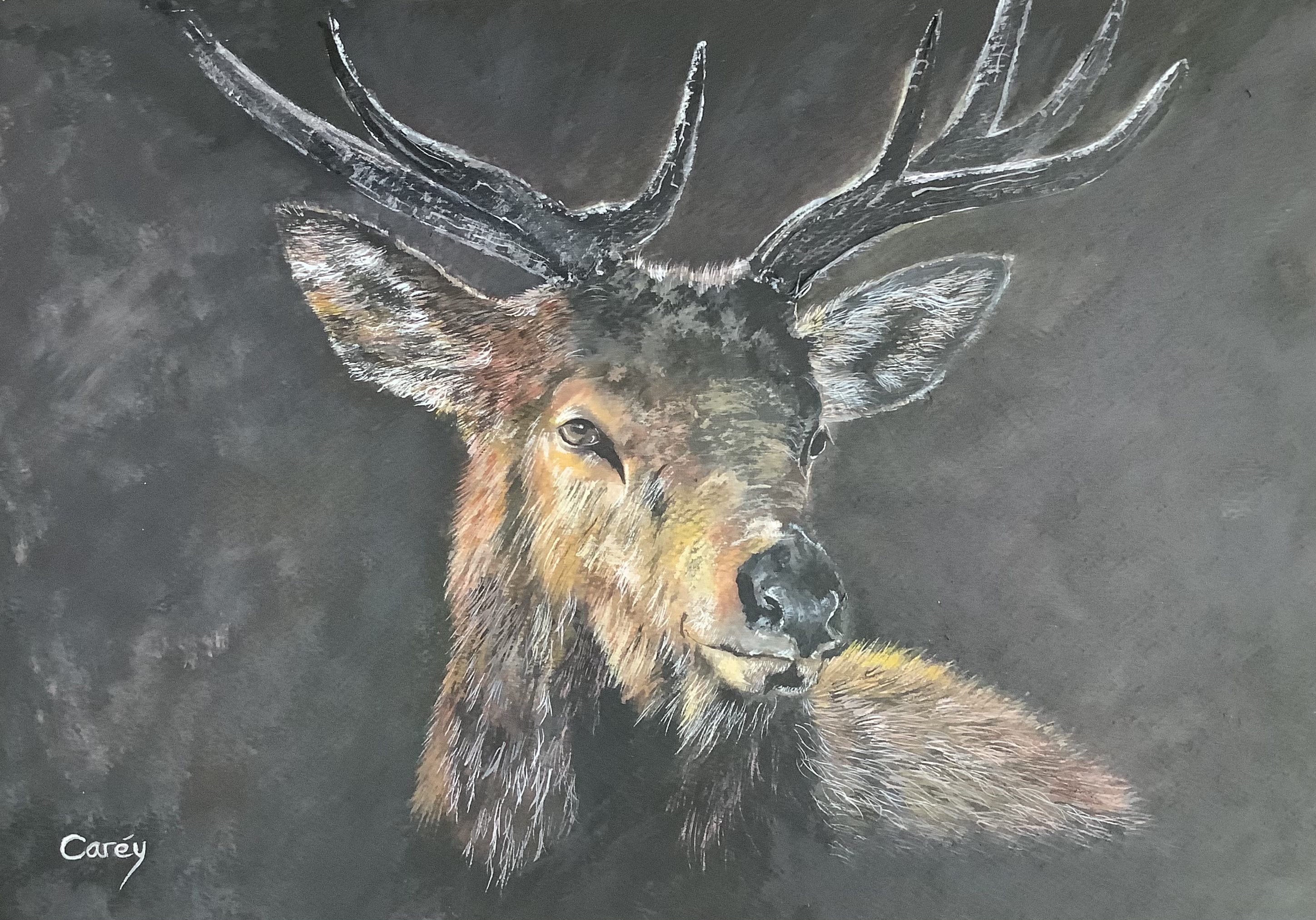 Original painting The Stag Etsy