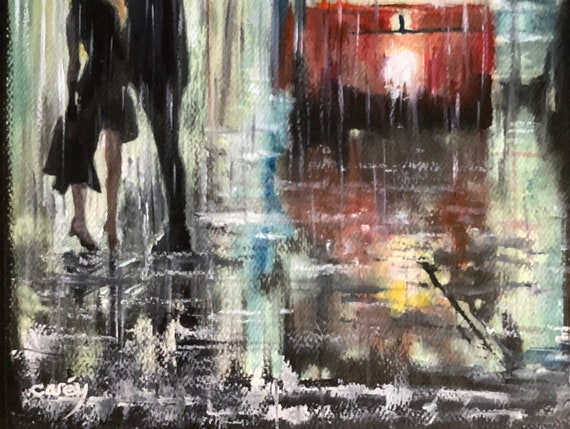 ヨーロッパ　雨の夜景　水彩画　原画 ヨーロッパ 雨の夜景 水彩画 原画 PRAHA（プラハ
