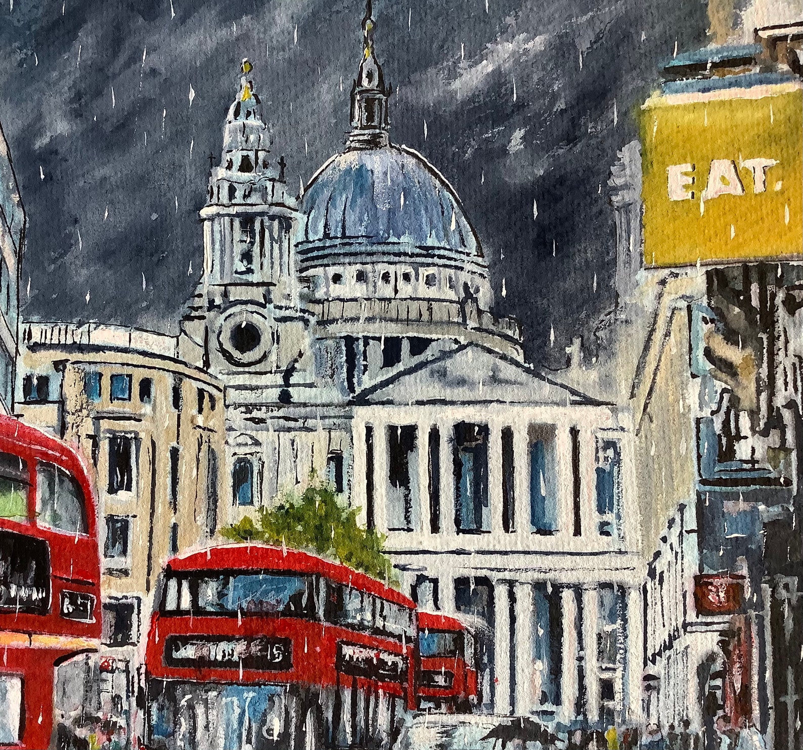 Original Painting London St. Pauls Cathedral Etsy