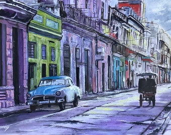 Havana in morning light, original painting