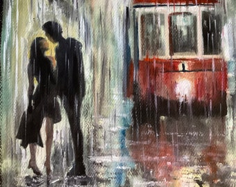 ヨーロッパ　雨の夜景　水彩画　原画 il_1080xN.2646120705_k8wv.jpg